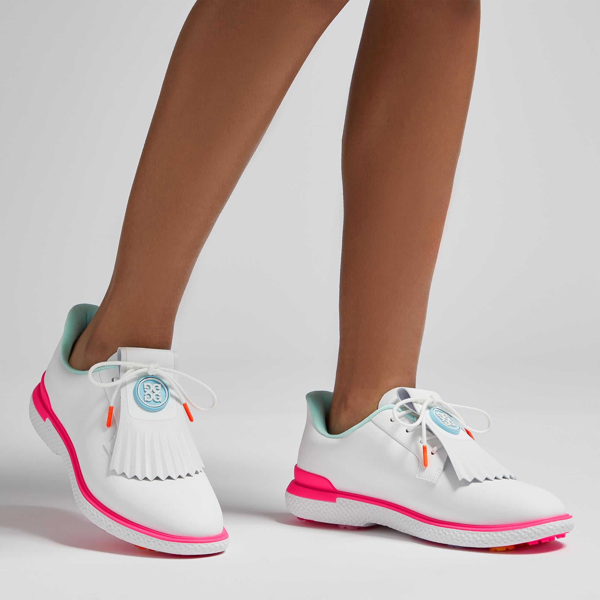 G/FORE Gallivan2r Side Stripe Kiltie Ladies Golf Shoes Snow/Multi